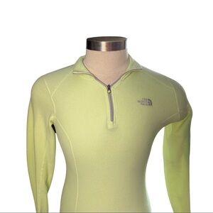 The North Face Lime Green Yellow 1/4 Zip Super Soft Fleece Pullover Jacket Med